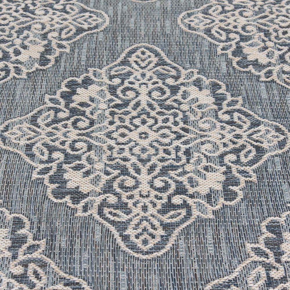 Central Oriental Melbourne Devora 7&#39;10&quot; x 9&#39;10&quot; Lagoon and Vanilla Area Rug, , large