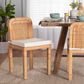Baxton Studio Zariah Side Chair in Natural Brown (Set of 2), , large