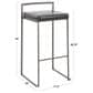 Lumisource Fuji Stackable Barstool with White Faux Leather in Brushed Stainless Steel (Set of 2), , large