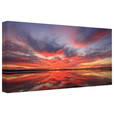 Timberlake Beata Czyzowska "Red Reflections" 12" x 24" Canvas Art in Grey/Brown/Blue/Red/Tan, , large