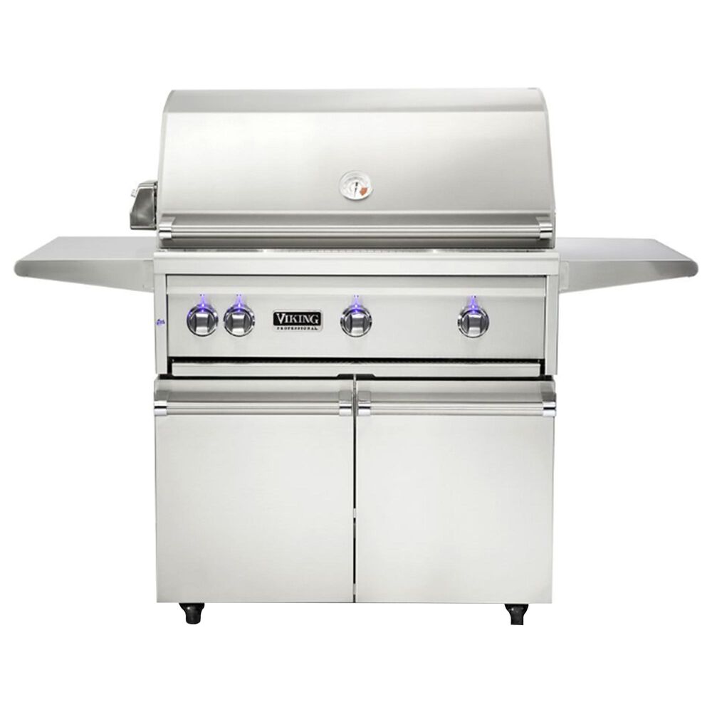Viking Range 36" Liquid Propane Freestanding Grill and Cart in Stainless Steel, , large
