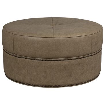 Smith Brothers Round Ottoman in Beige, , large
