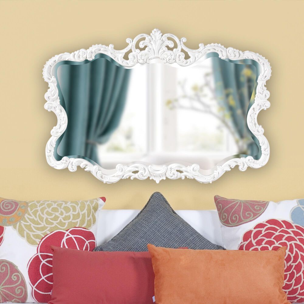 Howard Elliott Talida Mirror in Glossy White Laquer, , large