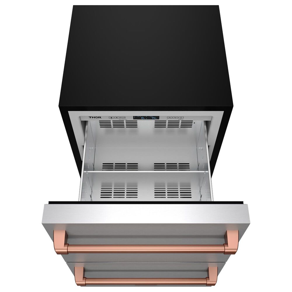 Thor Kitchen Gordon Ramsay 5.4 Cu. Ft. Undercounter Drawer Freezer with Rose Gold Handle Kit in Stainless Steel, , large