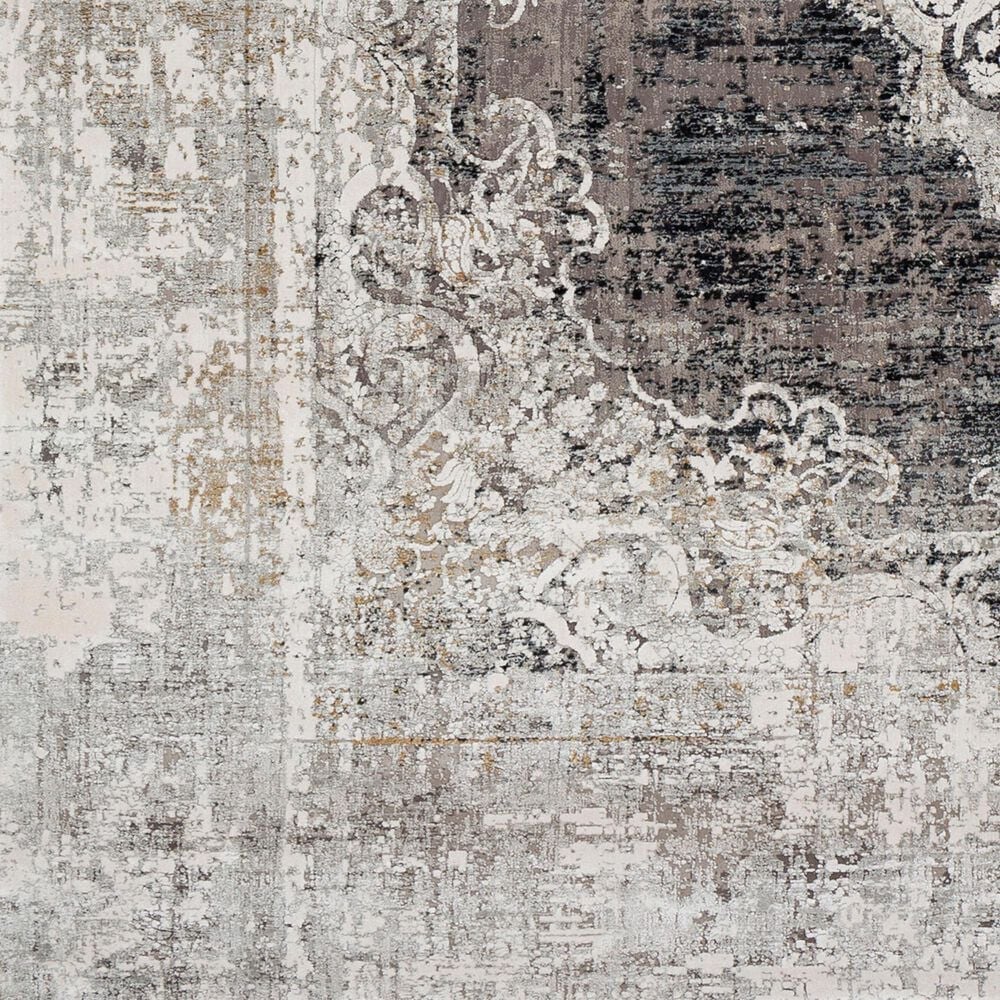 Surya Solar 12&#39; x 15&#39; Black, Charcoal, Saffron, White and Light Gray Area Rug, , large