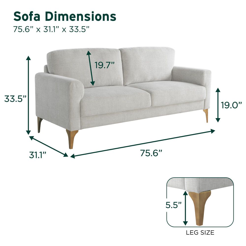 Lifestyle Solutions Mercer Stationary Sofa in Ivory, , large