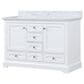 Lexora Home Dukes 48" Double Bathroom Vanity in White with 2 cm White Carrara Marble Top and Rectangular Sinks, , large