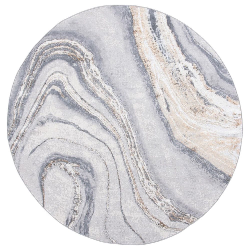 Safavieh Orchard 5" Round Grey and Gold Area Rug, , large