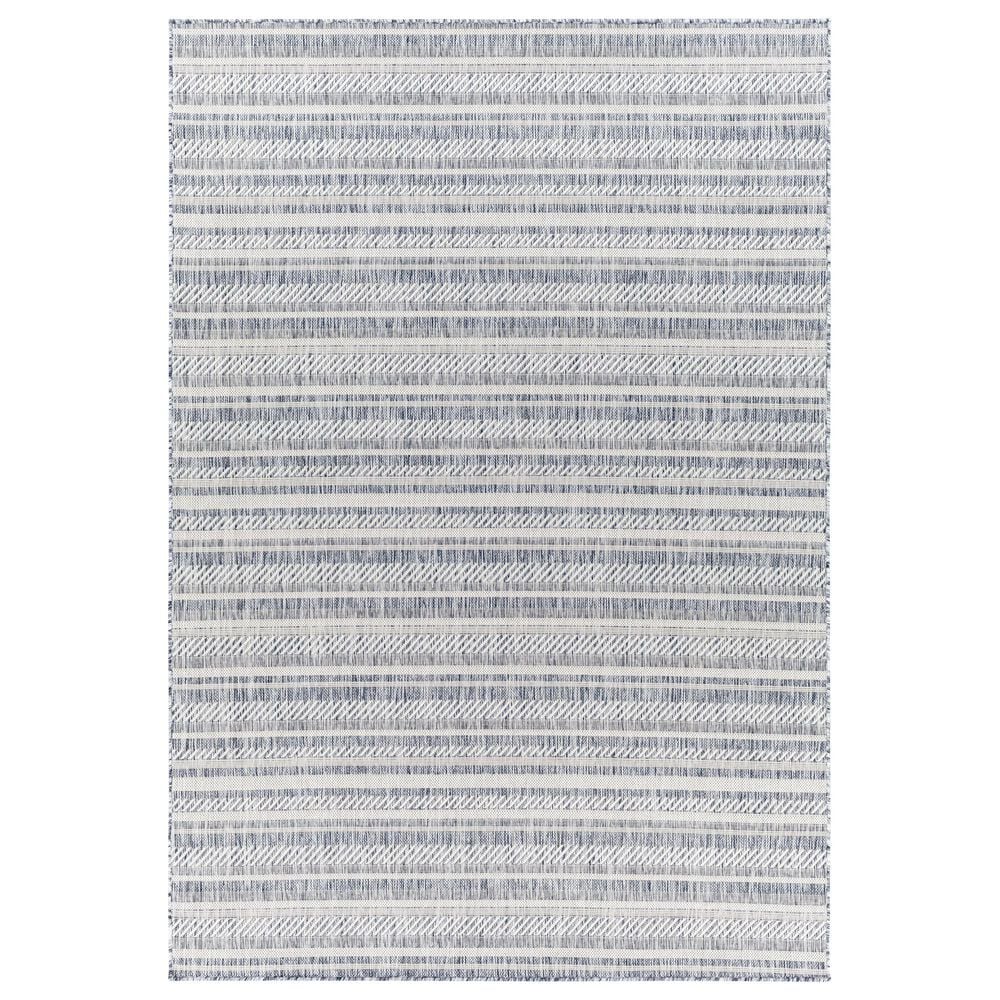 Surya Eagean EAG-2407 Navy, Blue, Pale Blue, Oatmeal, Gray, Off-White and Taupe 2" x 2"11" Indoor/Outdoor Area Rug, , large