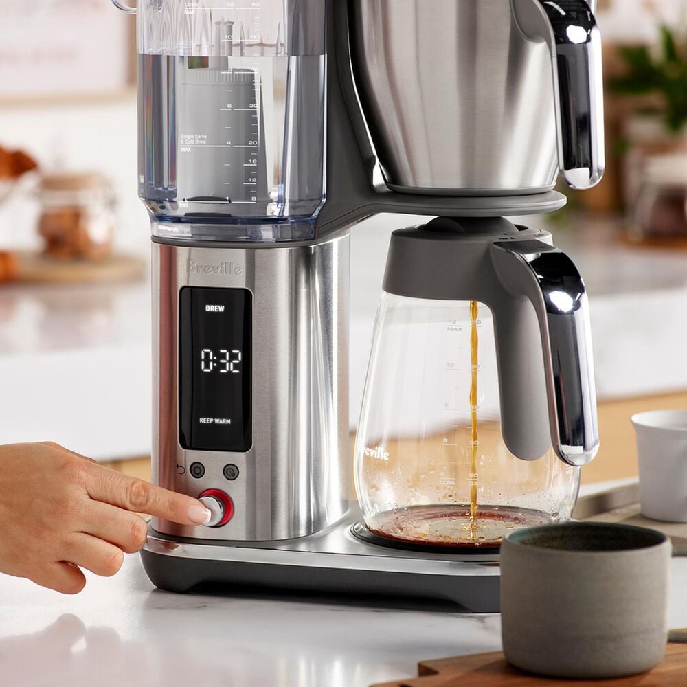 Breville Luxe Brewer 12-Cup Drip Coffee Maker with Glass Carafe in Brushed Stainless Steel, , large
