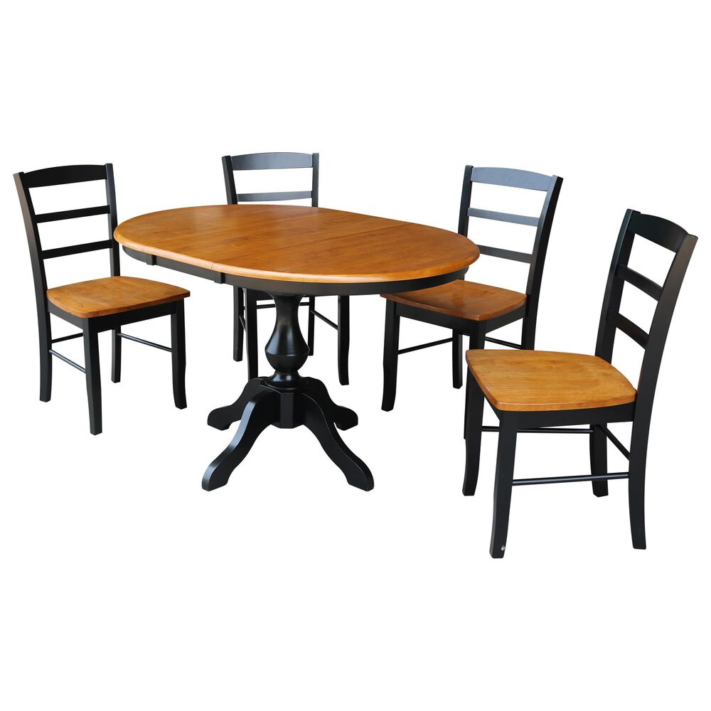 International Concepts Madrid 5-Piece Dining Set in Black/Cherry, , large