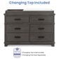 Delta Children Asher 6-Drawer Dresser with Changing Top in Rustic Grey, , large
