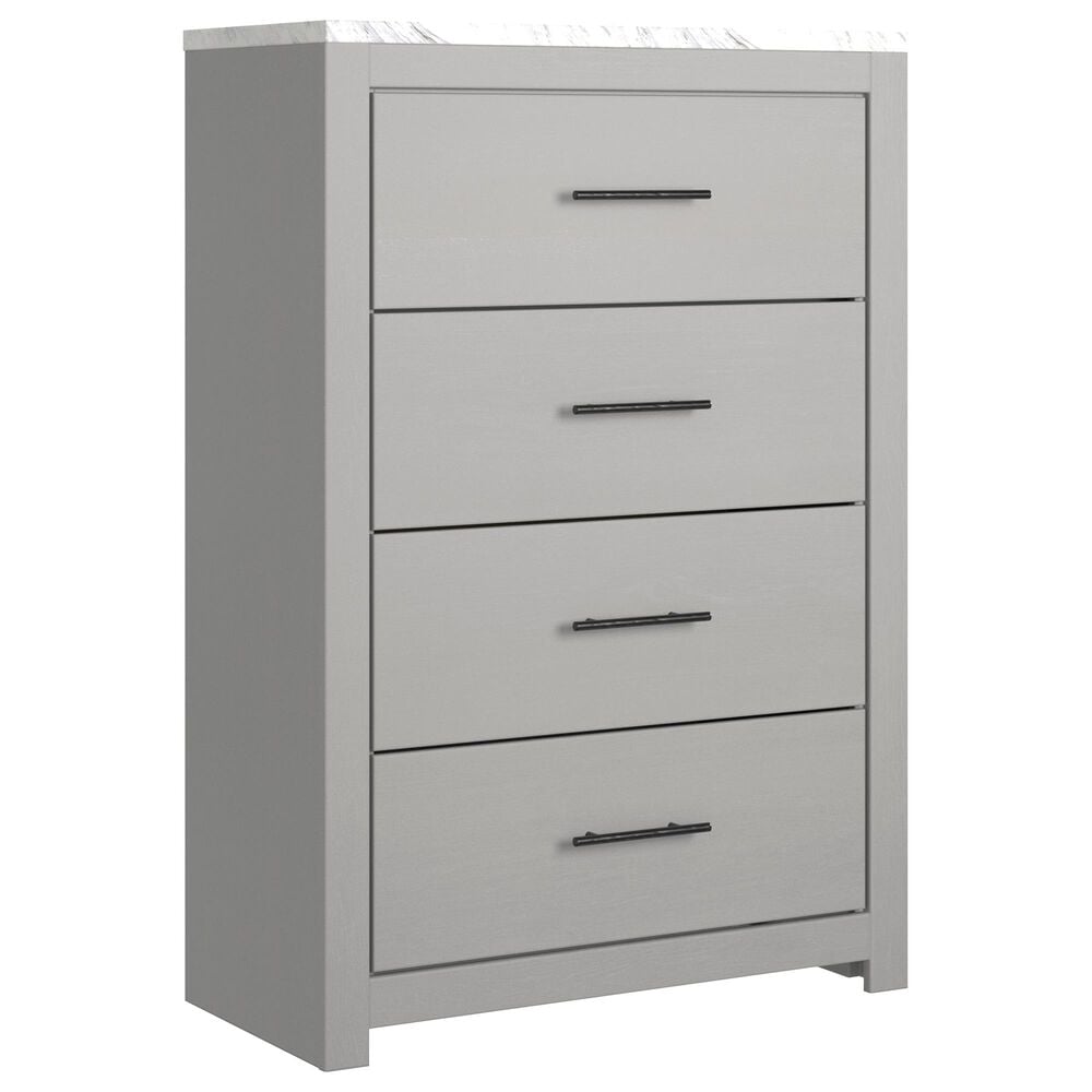 Signature Design by Ashley Cottonburg 4 Drawer Chest in Light Gray and White, , large