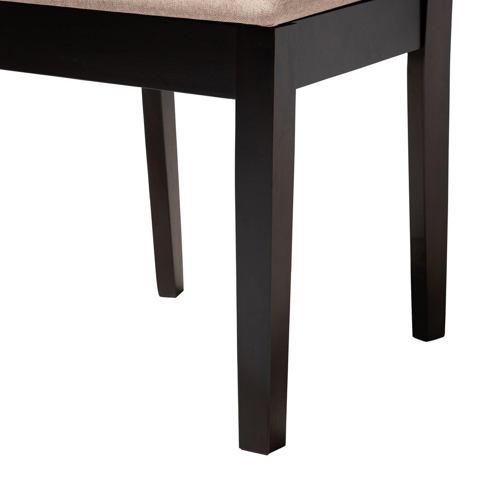 Baxton Studio Lenoir Side Chair with Sand Cushion in Espresso Brown (Set of 2), , large