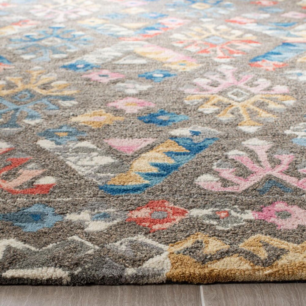 Safavieh Micro-Loop MLP351F 2&#39;3&quot; x 7&#39; Gray and Blue Runner, , large