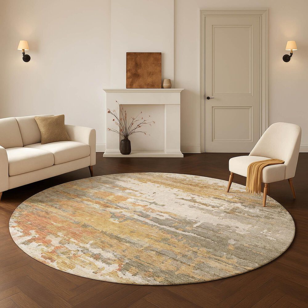 Dalyn Rug Company Lumara Khaki 8' Round Indoor/Outdoor Area Rug, , large