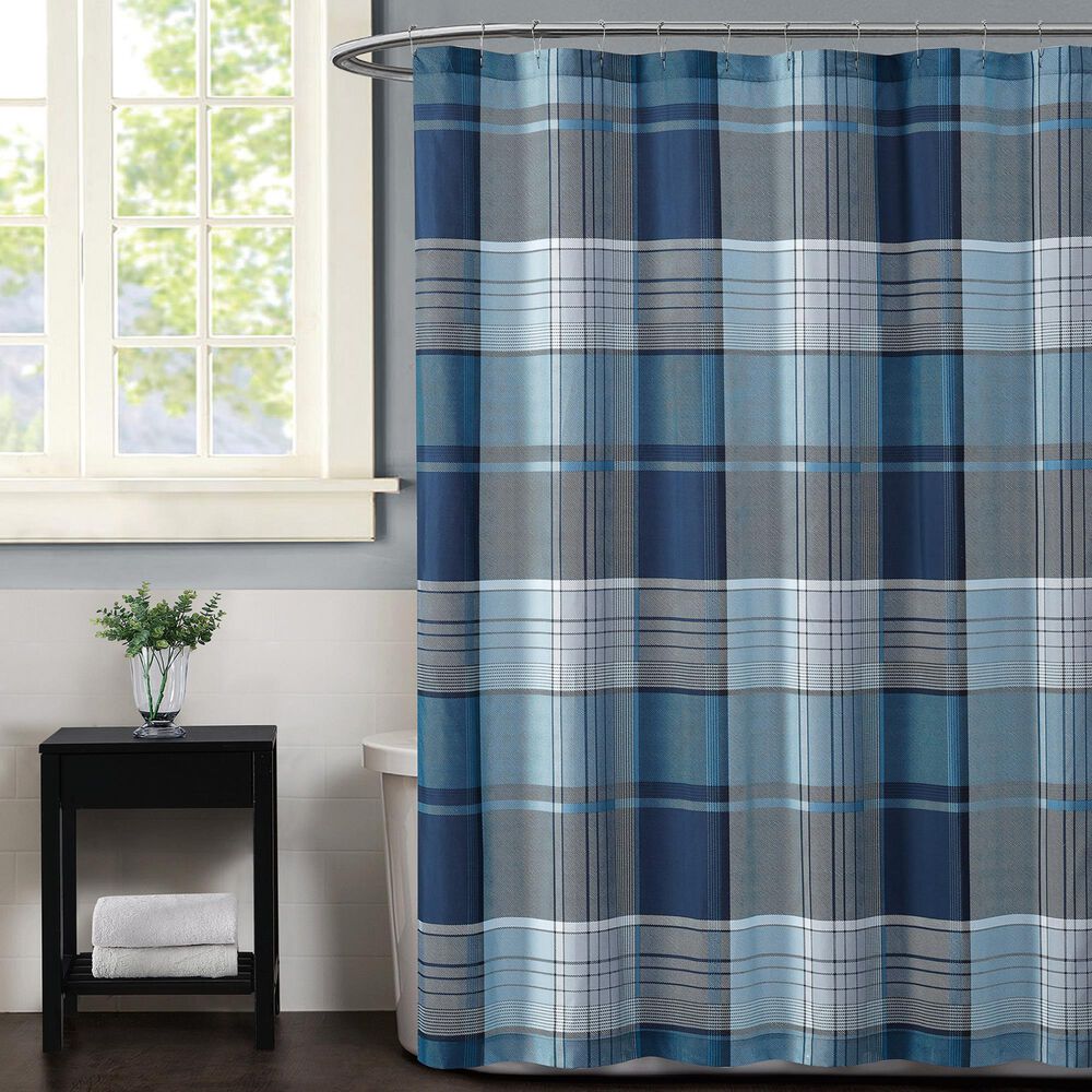 Pem America Truly Soft Trey Shower Curtain in Blue, , large