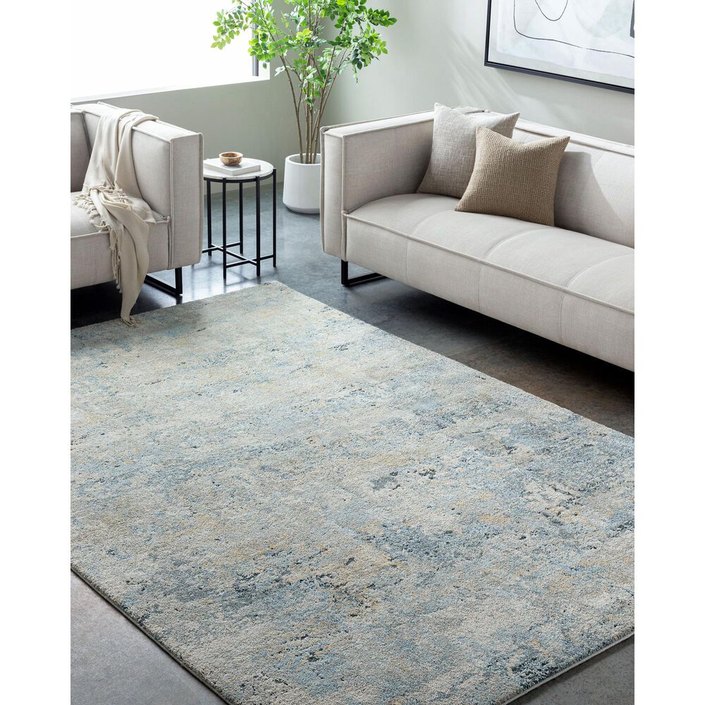 Surya Avellino 6'7" x 9'2" Light Beige, Pale Blue, Tan, Deep Teal, Gray, Denim and Light Olive Area Rug, , large