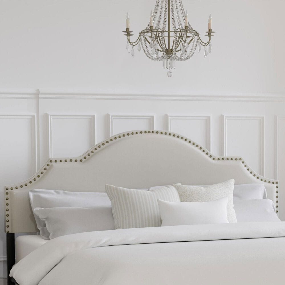 Richlands Furniture Cynthia Upholstered King Adjustable Headboard in Cream, , large