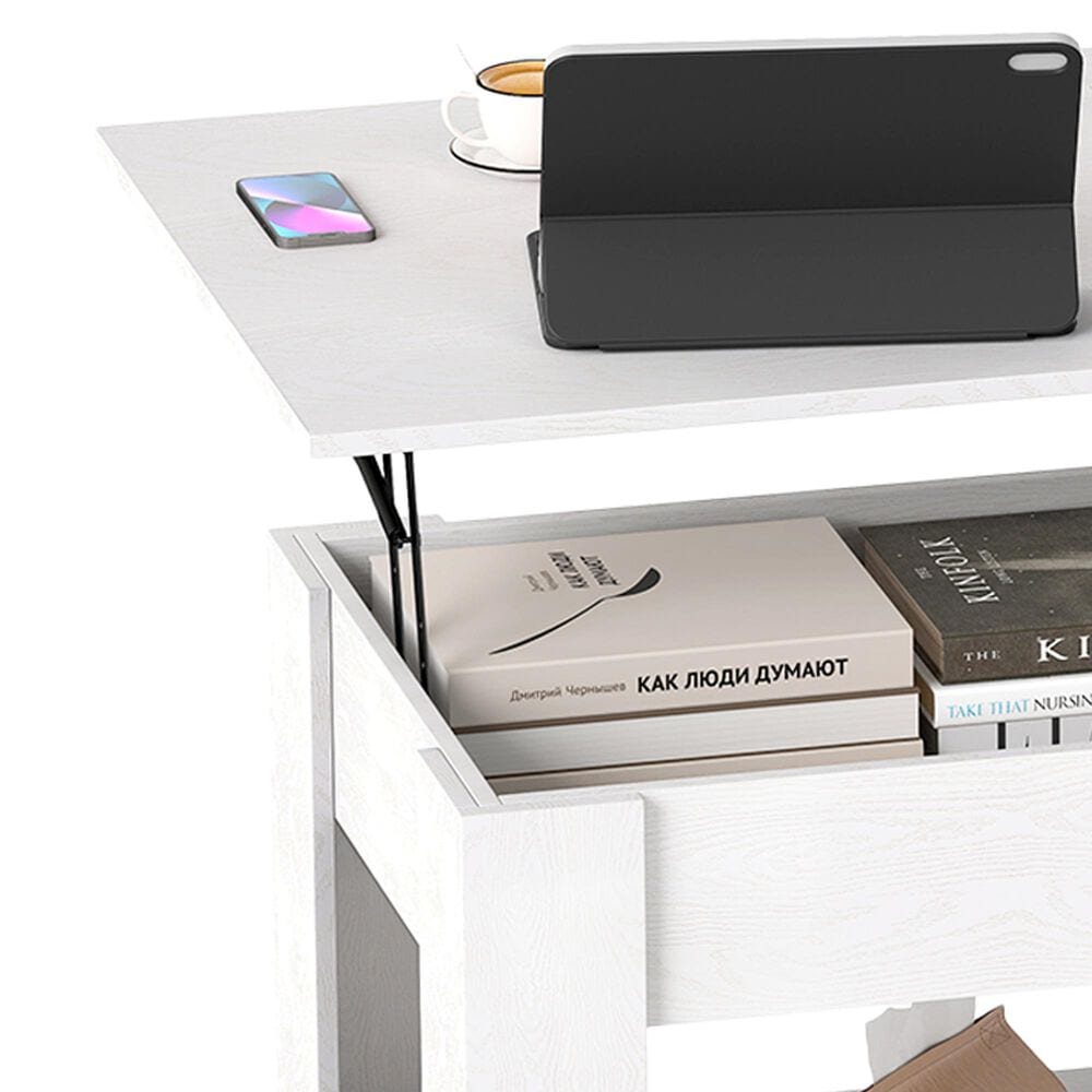 FDW Lift Top Coffee Table in White, , large