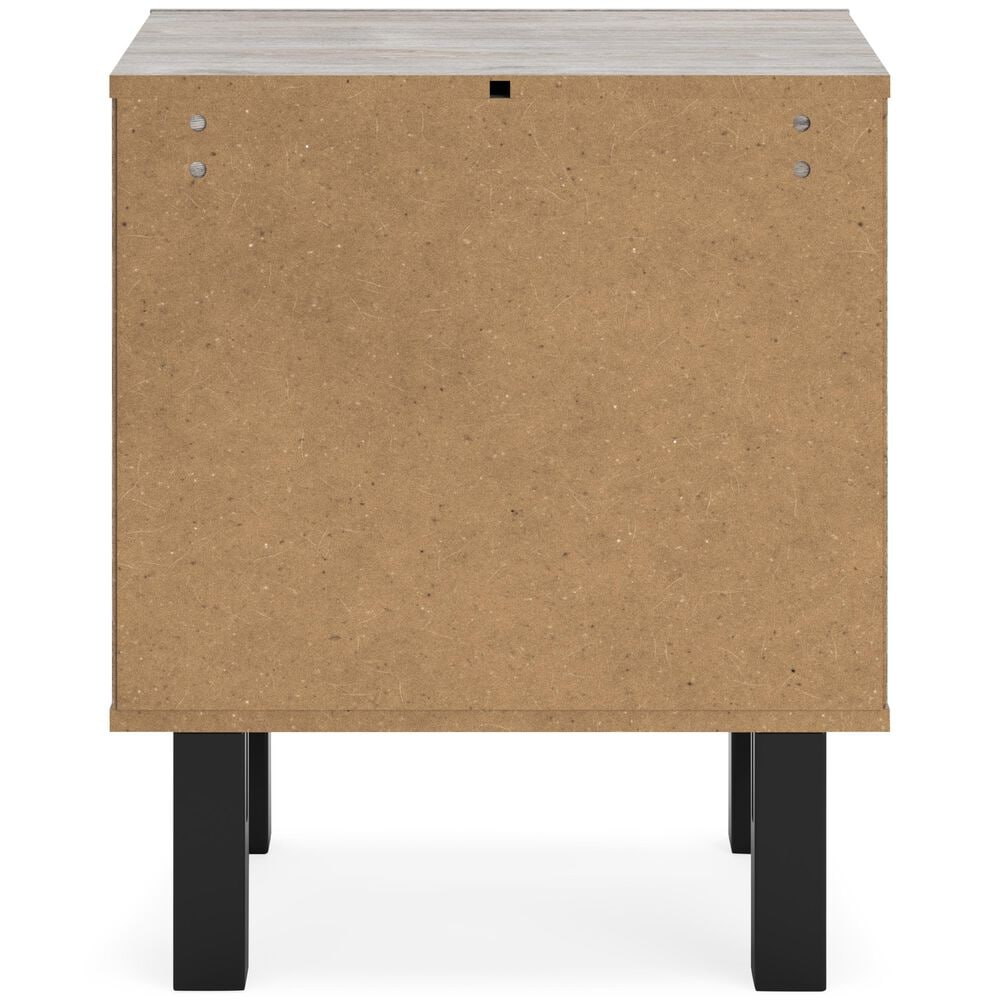 Ashley Vessalli 2-Drawer Nightstand in Light Gray and Matte Black, , large