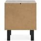 Ashley Vessalli 2-Drawer Nightstand in Light Gray and Matte Black, , large