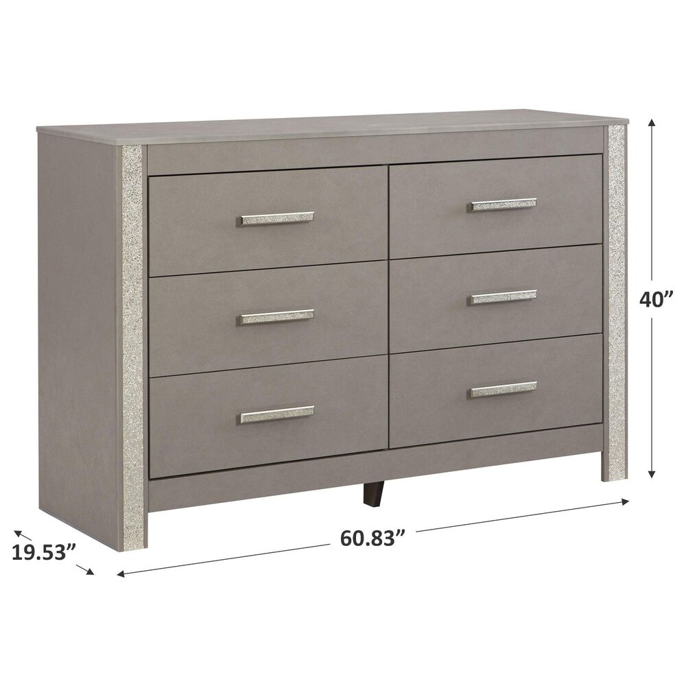 Ashley Surancha 6-Drawer Dresser in Gray, , large
