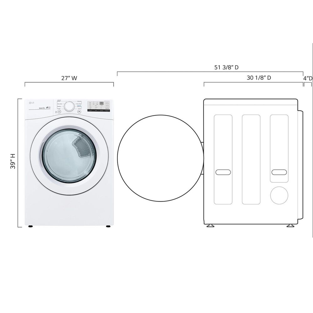 LG 7.4 Cu. Ft. Ultra Large Capacity Gas Dryer in White, , large