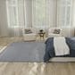 Nourison Courtyard Ivory and Blue 8" Square Indoor/Outdoor Area Rug, , large