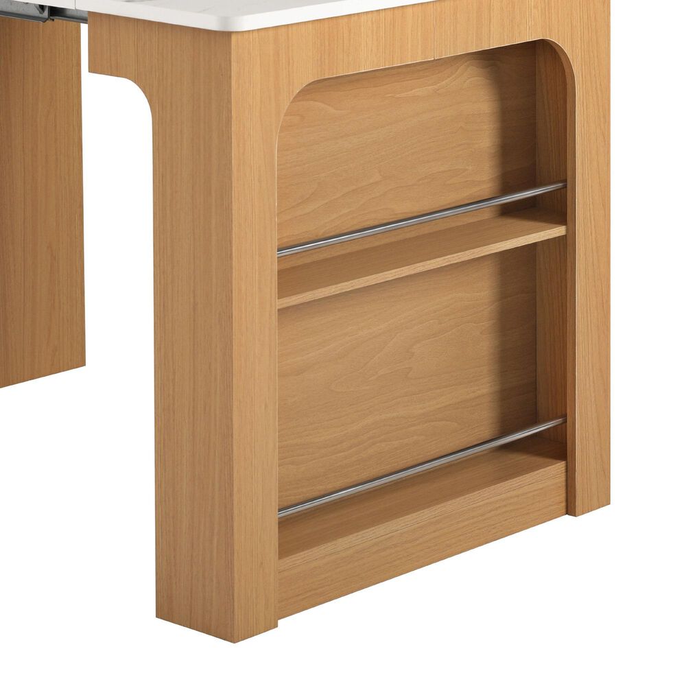 HOMLUX 60" Kitchen Island in Natural, , large