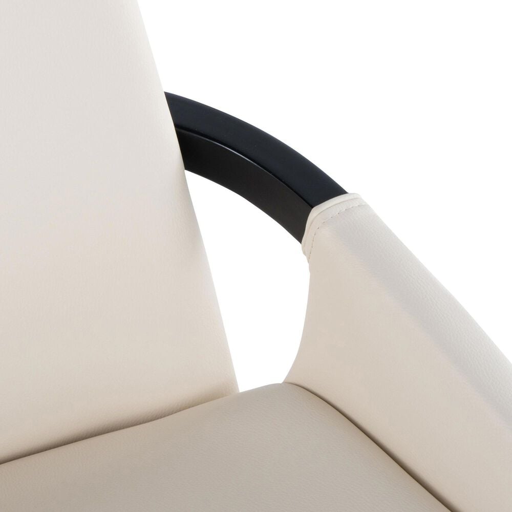 LumiSource Cosmo Accent Chair with Faux Leather Cushion in Cream, , large
