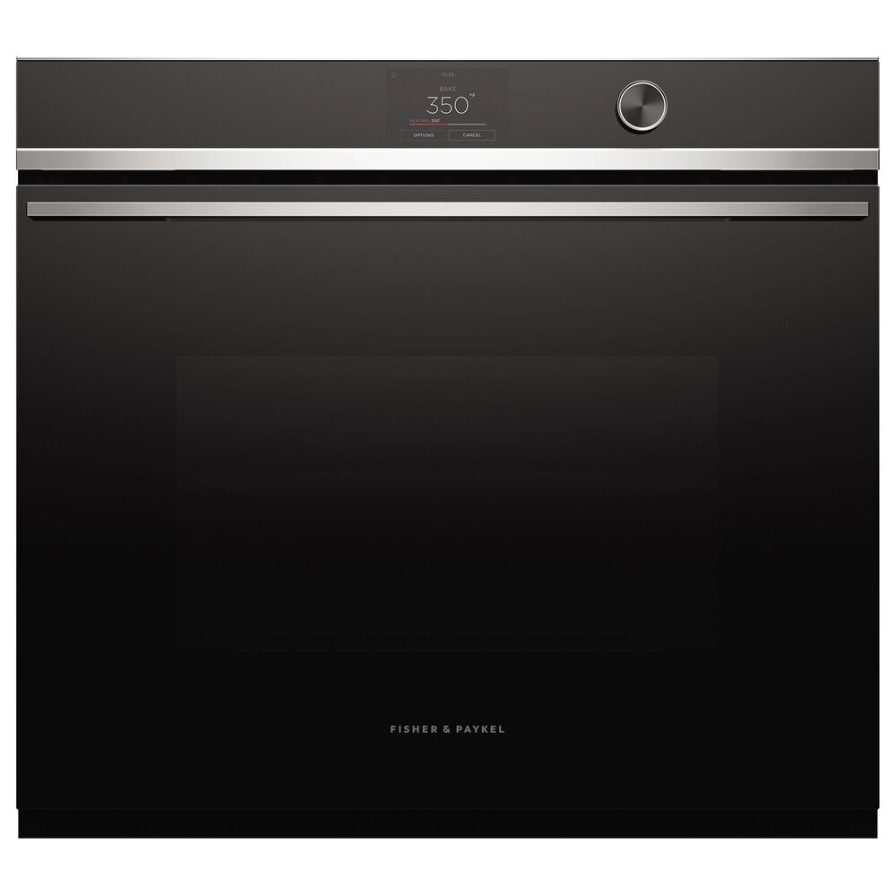 Fisher & Paykel Series 9 30" Contemporary Single Electric Wall Oven with 17 Functions in Stainless Steel and Black, , large