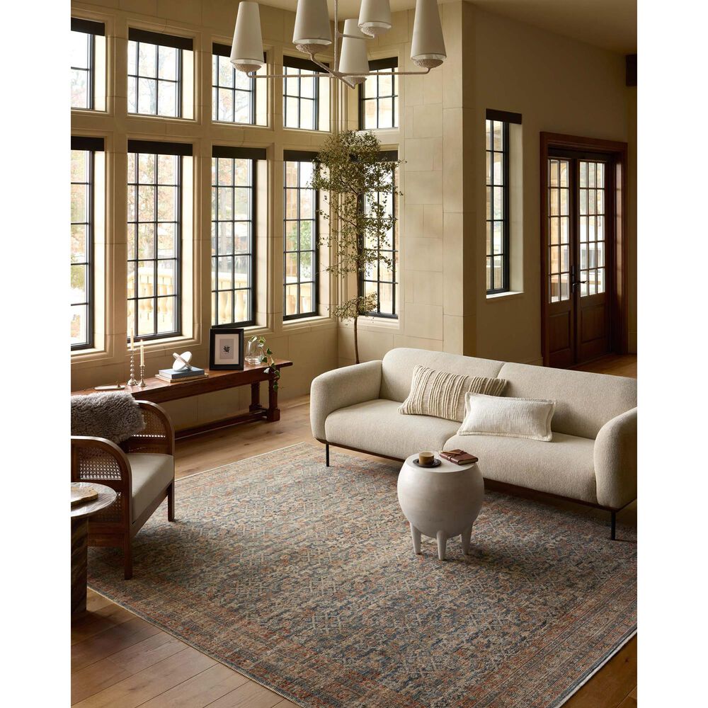 Loloi Heritage 4&#39; x 6&#39; Blue and Rust Area Rug, , large