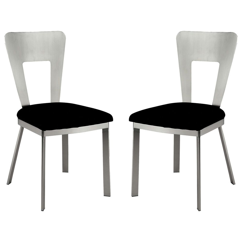 Furniture of America Russell Dining Chair in Silver (Set of 2), , large