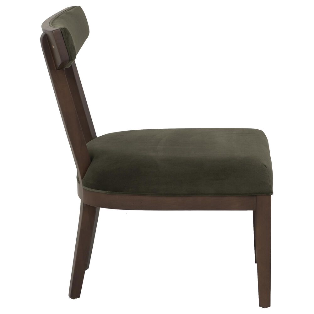 Linon Home Decor Ballard Side Chair with Green Cushion in Warm Maple Truffle, , large