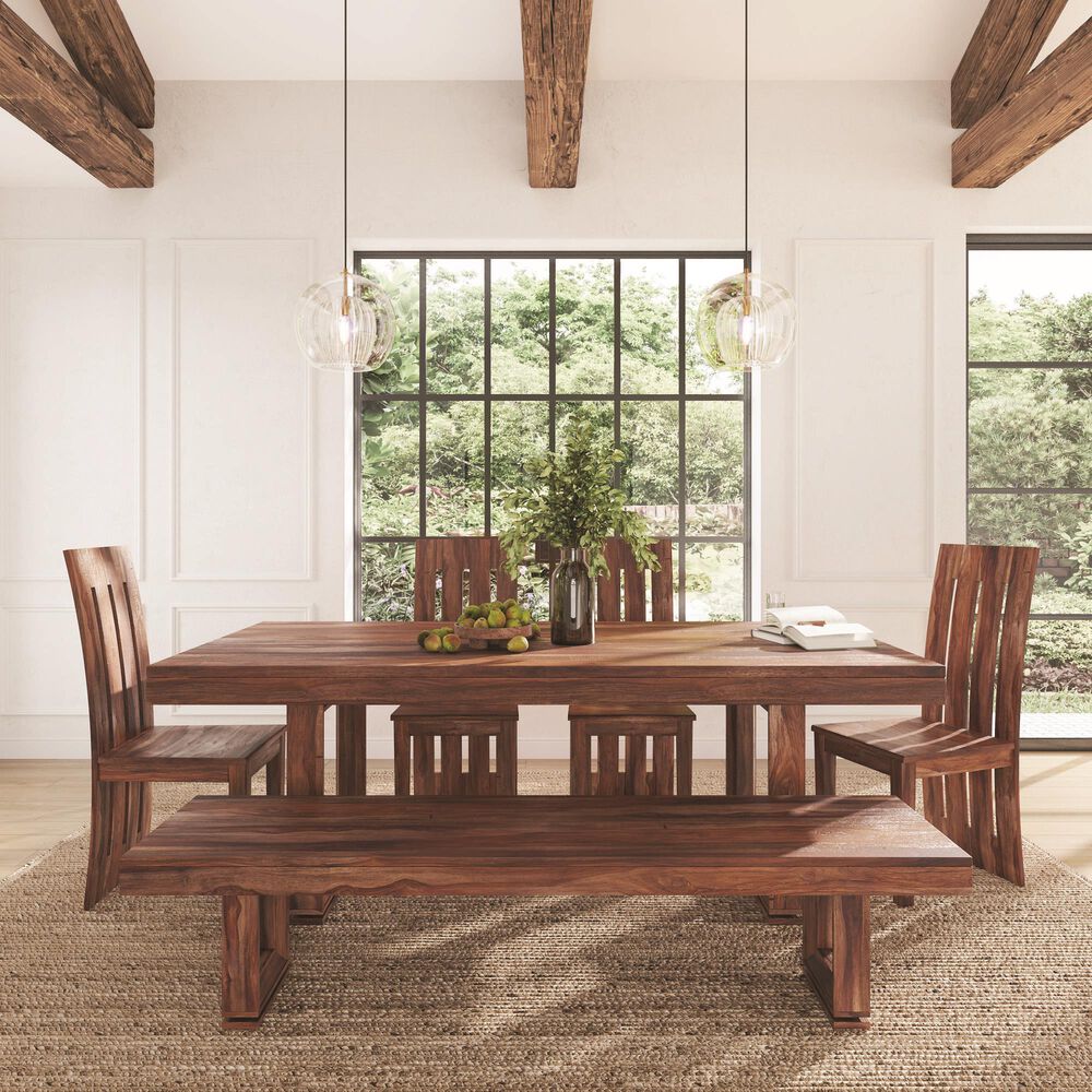 Shell Island Furniture Brownstone 6-Piece Dining Set in Nut Brown, , large