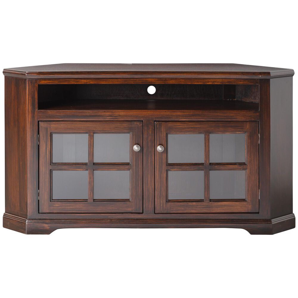 American Heartland Poplar Curve Corner TV Stand in European Gold, , large