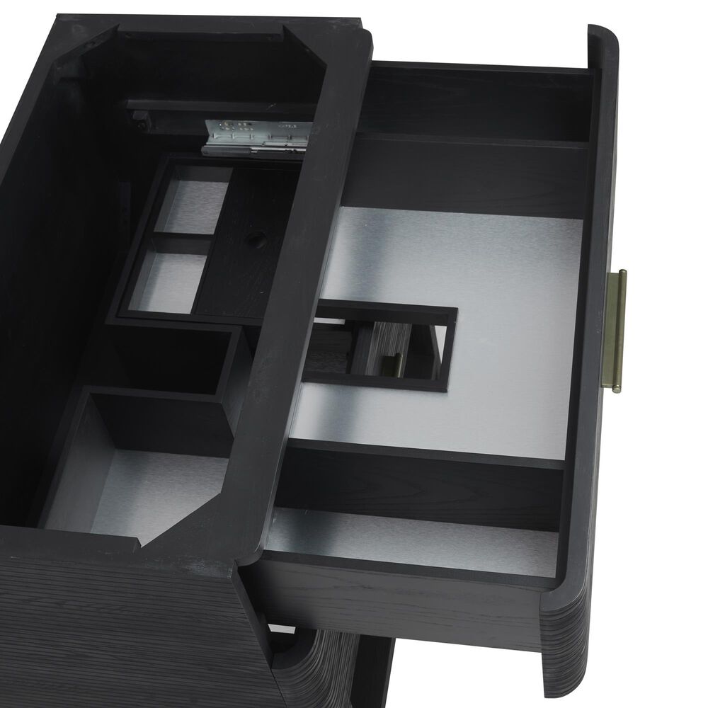 James Martin Vanities Lucian 36&quot; Single Vanity in Carbon Oak with 3 cm Victorian Silver Quartz Top, , large