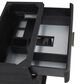 James Martin Vanities Lucian 36" Single Vanity in Carbon Oak with 3 cm Victorian Silver Quartz Top, , large