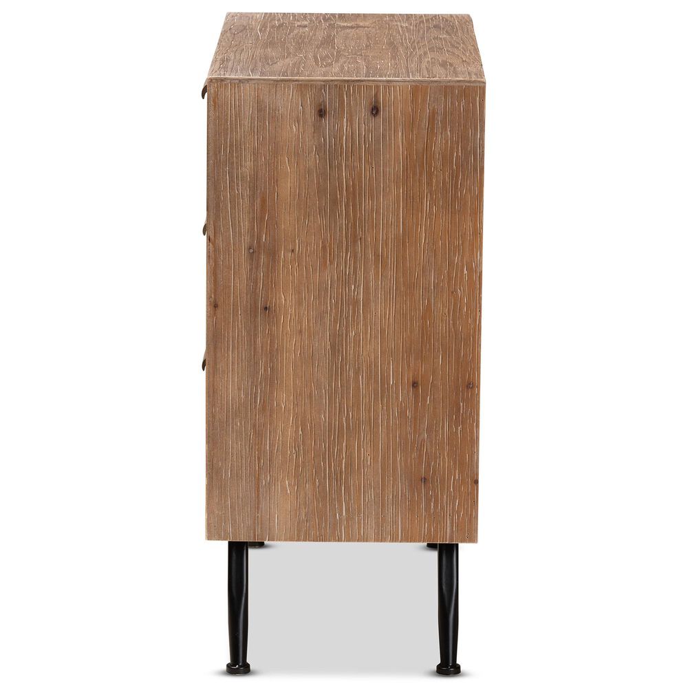 Baxton Studio Calida 3-Drawer Storage Cabinet in Whitewashed Natural Brown and Black, , large