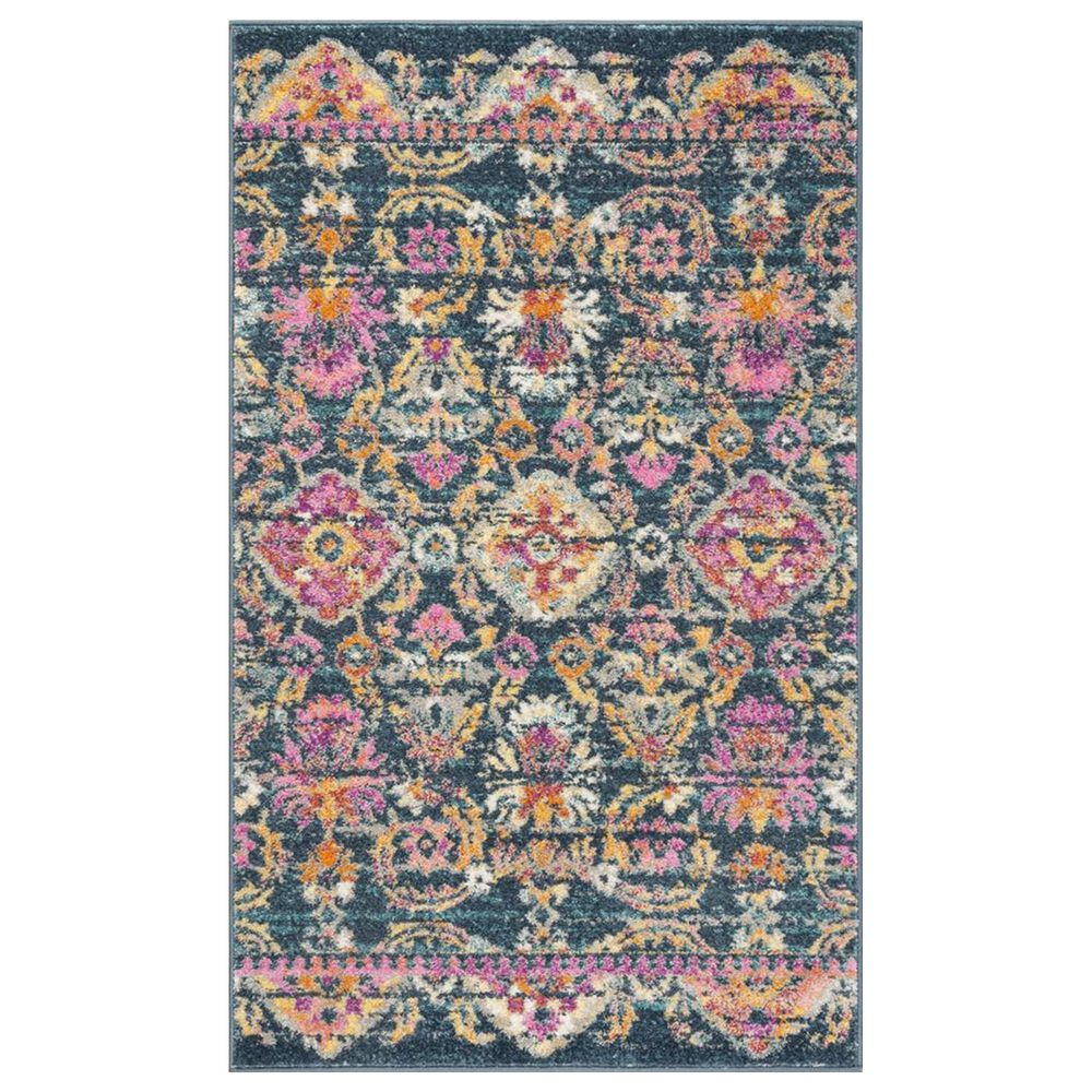 Safavieh Madison MAD130C 4" x 6" Blue and Fuchsia Area Rug, , large