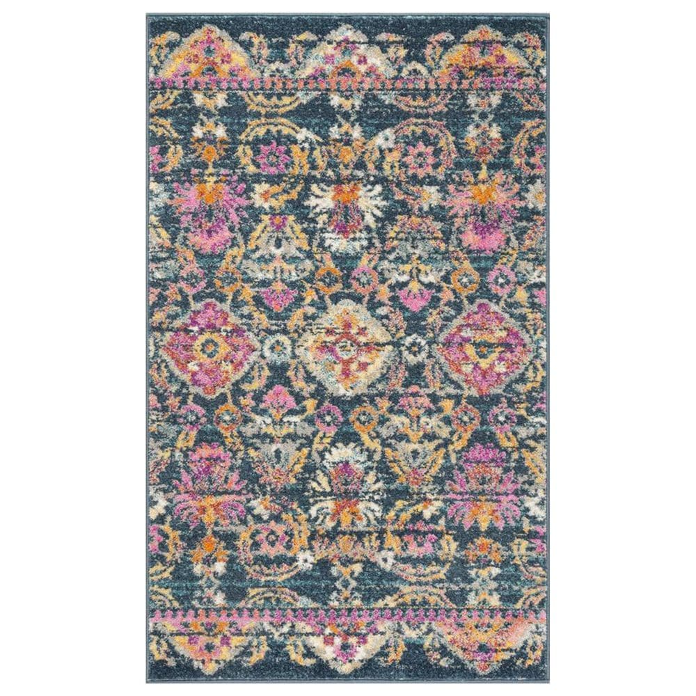 Safavieh Madison MAD130C 4" x 6" Blue and Fuchsia Area Rug, , large
