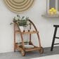 Linon Home Decor Catalan Patio Trolley Cart in Warm Acorn, , large