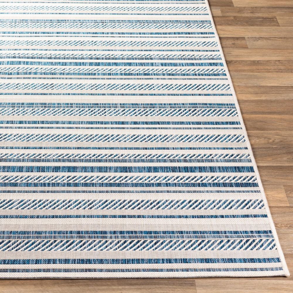 Surya Eagean EAG-2337 Navy, Light Blue, Blue and White 7&#39;10&quot; Square Indoor/Outdoor Area Rug, , large