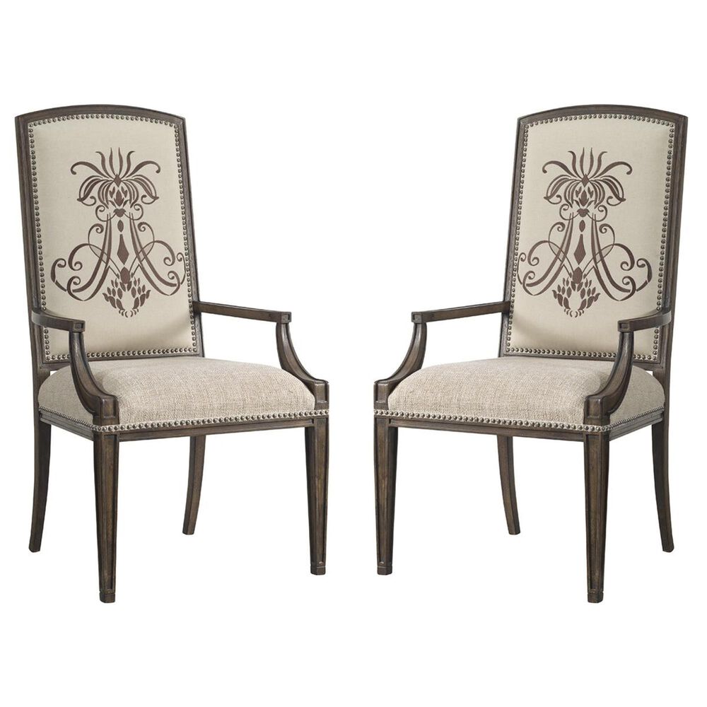 Hooker Furniture Rhapsody Insignia Arm Chair in Rustic Walnut &#40;Set of 2&#41;, , large