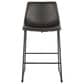 Lumisource Duke Fixed-Height Counter Stool with Grey Cushion in Black, , large