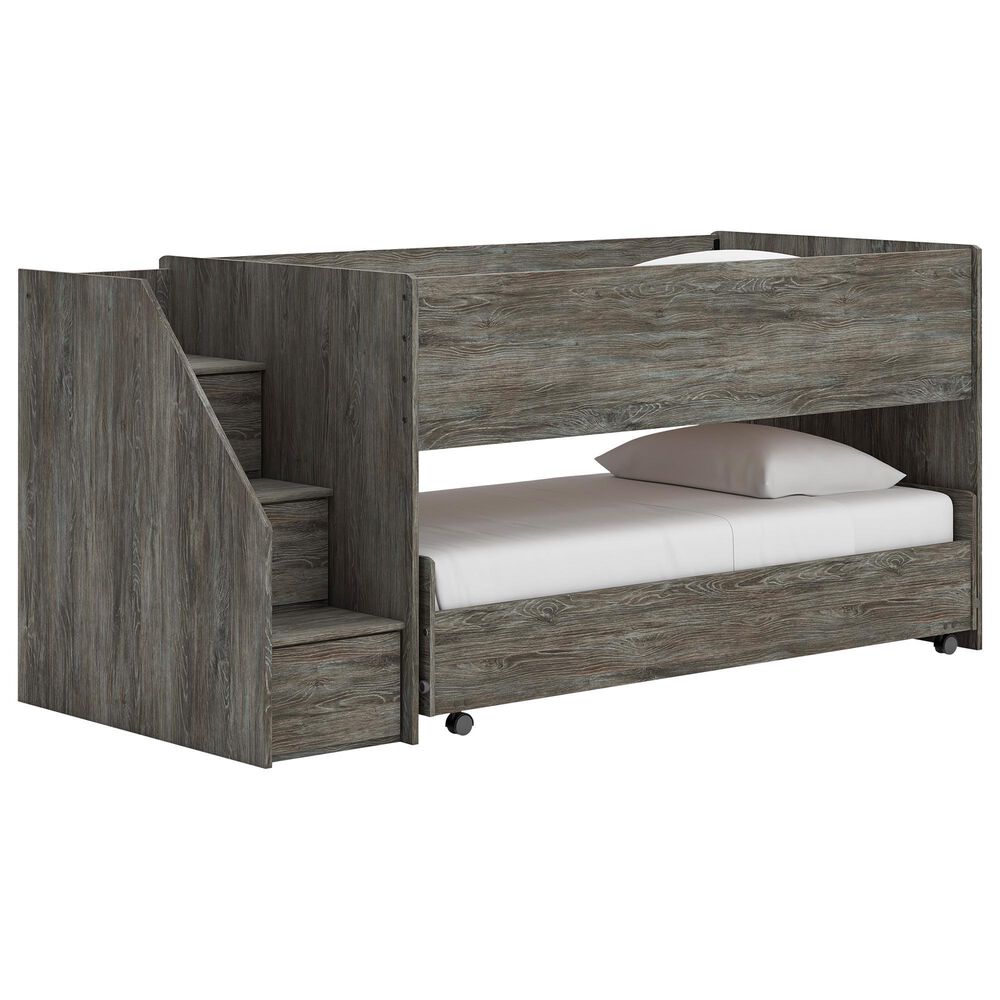 Ashley Frandern Twin over Twin Loft Bed in Gray, , large