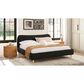 Jennifer Taylor Home Roman King Platform Bed with Ebony Black Upholstered in Natural Whitewashed, , large