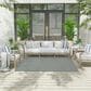 Nourison Courtyard Ivory and Aqua 6" Square Indoor/Outdoor Area Rug, , large