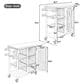 Hearth and Haven Outdoor Kitchen Island Cart with Stainless Steel Top and Lockable Wheels in Gray, , large
